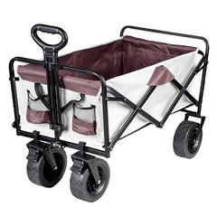 Collapsible Folding Utility Wagon – Heavy-Duty Beach & Camping Cart with Large Capacity