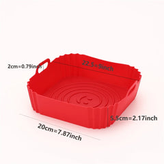 Reusable Silicone Air Fryer Pan Liner – Non-Stick Baking Tray for Pizza, Chicken & Oven Cooking