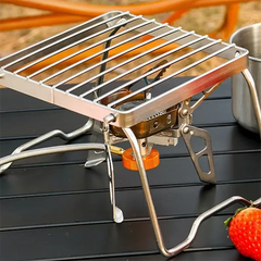 Portable Folding Campfire Grill Stand – Multifunction Outdoor BBQ Rack & Stove Support