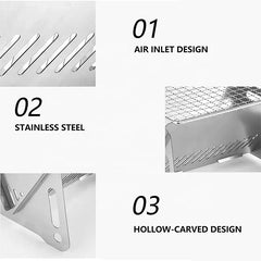 304 Stainless Steel Portable BBQ Grill – Foldable Camping Kit