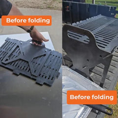Stainless Steel Collapsible BBQ Grill – Portable Tabletop Charcoal Barbecue for Camping & Picnics (40×22×10 cm)