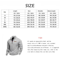 Men’s Heavy Fleece Half-Zip Stand Collar Sweater