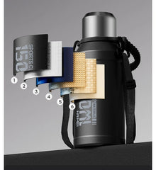 2L Stainless Steel Insulated Thermos Bottle – Hot & Cold Drink Vacuum Flask