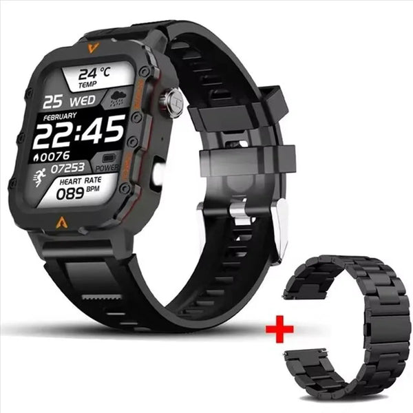 2025 Military Smartwatch 1.73″ – Outdoor Sports Watch with Flashlight