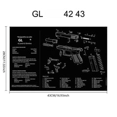 Gun Cleaning Rubber Mat — 3D Firearm Bench Mat / Mouse Pad (AR15 AK47 Glock 1911 etc.)