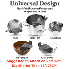 Clip-On Pot Strainer – Adjustable Kitchen Strainer for Pots & Pans