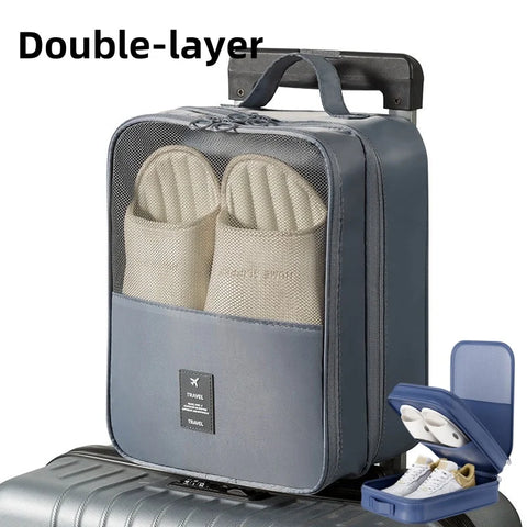 High-Quality Portable Travel Shoe & Clothes Bag – Double/Single Layer Organizer