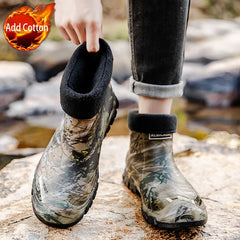Men’s Camouflage Waterproof Fleece-Lined Rain Boots – Warm Garden Gumboots 2025