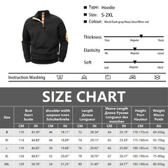 Men’s Henley Stand-Collar Pullover – Casual Long-Sleeve Sweatshirt