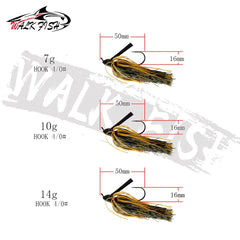WALK FISH Spinner & Chatter Bait – 7g/10g/14g Weedless Bass Fishing Lure