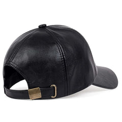 Men’s Vintage Leather Baseball Cap – Retro Cowhide Military Hat