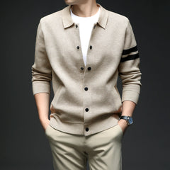Men’s Knitted Cardigan Sweater – Fashionable Autumn/Winter Collar Jacket