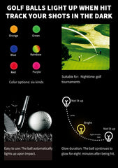 Caiton Night Glow Golf Balls – 6-Pack High-Visibility