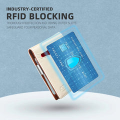 Men’s Slim RFID Leather Wallet – Carbon Fiber Card Holder