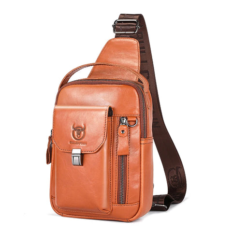 BULLCAPTAIN Genuine Leather Chest Bag