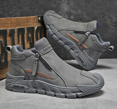 Men’s Casual Labor & Outdoor Climbing Shoes – Zipper, Non-Slip, Wear-Resistant Sneakers