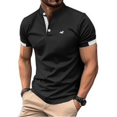 Men’s Slim Fit Golf Polo – Stand Collar Short Sleeve