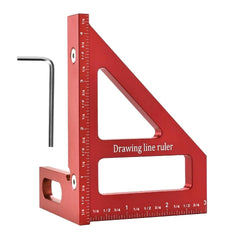 3D Multi-Angle Aluminum Measuring Ruler – 45°/90° Woodworking Square