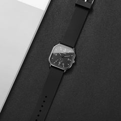 Square Fashion Quartz Watch – Silicone Strap Sports Wristwatch (No Box)