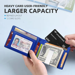 Men’s Slim RFID Leather Wallet – Carbon Fiber Card Holder