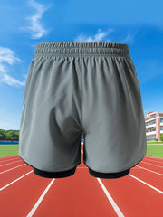 Men’s 2-in-1 Running Shorts – Quick Dry Double Layer Gym Shorts