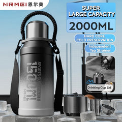 2L Stainless Steel Insulated Thermos Bottle – Hot & Cold Drink Vacuum Flask