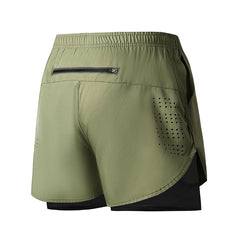 Men's Quick-Dry Double Layer Running Shorts