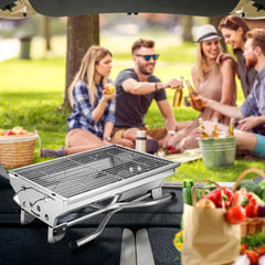 Portable Stainless Steel Foldable Charcoal BBQ Grill – Multi-Function Outdoor Camping & Picnic Barbecue