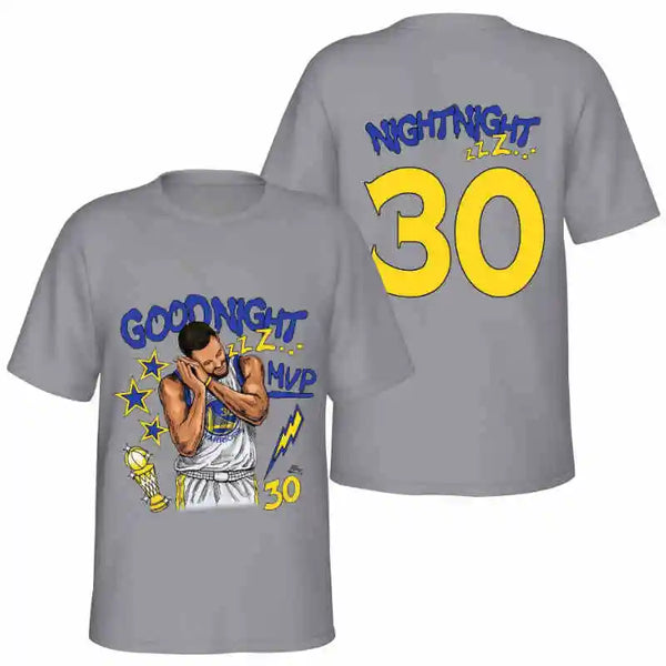 Curry “Goodnight” Basketball T-Shirt – Men’s Summer Sports Training Tee
