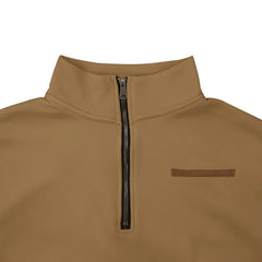 Men’s Heavy Fleece Half-Zip Stand Collar Sweater