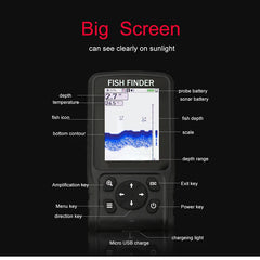 200m Dual-Language Wireless Dot Matrix Fish Finder