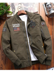 Men’s Outdoor Vintage Cargo Jacket – Embroidered Cotton Windbreaker 2024