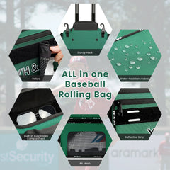 Multifunctional Outdoor Sports Trolley Baseball Bag – Large Capacity, Waterproof