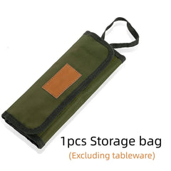 Portable Roll-Up Camping Cutlery Storage Bag – Water-Resistant Outdoor Utensil Pouch