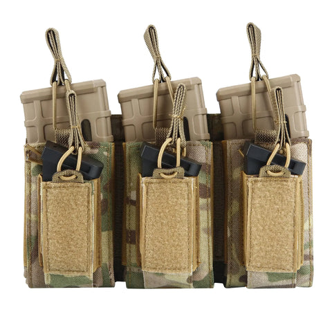Tactical Triple Mag Holder – Open-Top MOLLE Magazine Pouch for M4/M16/AK