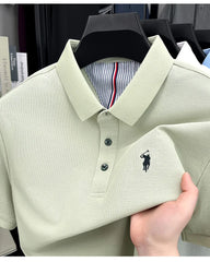 Men’s Luxury Cotton Polo – Pony Embroidery Short Sleeve