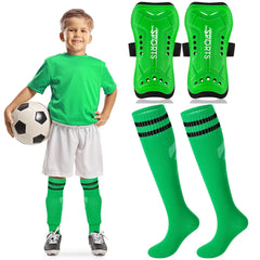 Loogdeel 2-Pair Kids’ Soccer Shin Guards with Socks – Youth Protective Gear