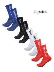 4 Pairs FS Mid-Tube Football Socks – Non-Slip & Breathable