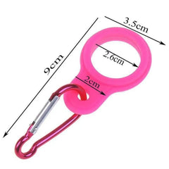 Outdoor Water Bottle Holder with Rubber Buckle & Carabiner Clip