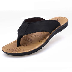 Men’s Summer Leather Slippers – Non-Slip Flip Flops Sandals