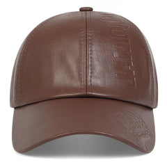 Men’s Vintage Leather Baseball Cap – Retro Cowhide Military Hat