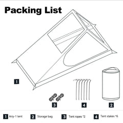 Airy Mesh Ultralight 1-Person Tent – Quick Setup Mosquito-Proof Camping Shelter