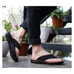 Men’s Summer Leather Slippers – Non-Slip Flip Flops Sandals