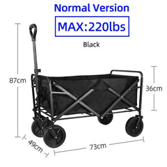 Collapsible Folding Utility Wagon – Heavy-Duty Beach & Camping Cart with Large Capacity