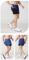 Men's Quick-Dry Double Layer Running Shorts