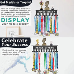Sports Medal Display Rack – Metal Hanger for Ribbons & Medals