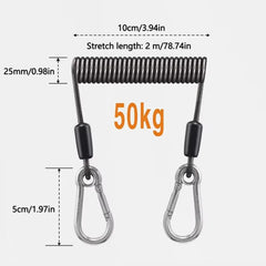 Elastic Coil Fishing Safety Lanyard – Lockable Heavy-Duty Stretch Rope