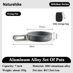 Naturehike Camping Cookware Set – Aluminum Alloy Pot Set for 4–7 People