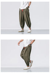 Men’s Oversized Cotton-Linen Harem Pants