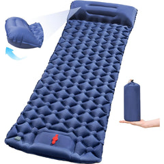 Ultralight Folding Camping Sleeping Pad with Pillow – Inflatable Air Mat for Outdoor Travel, Beach & Hiking